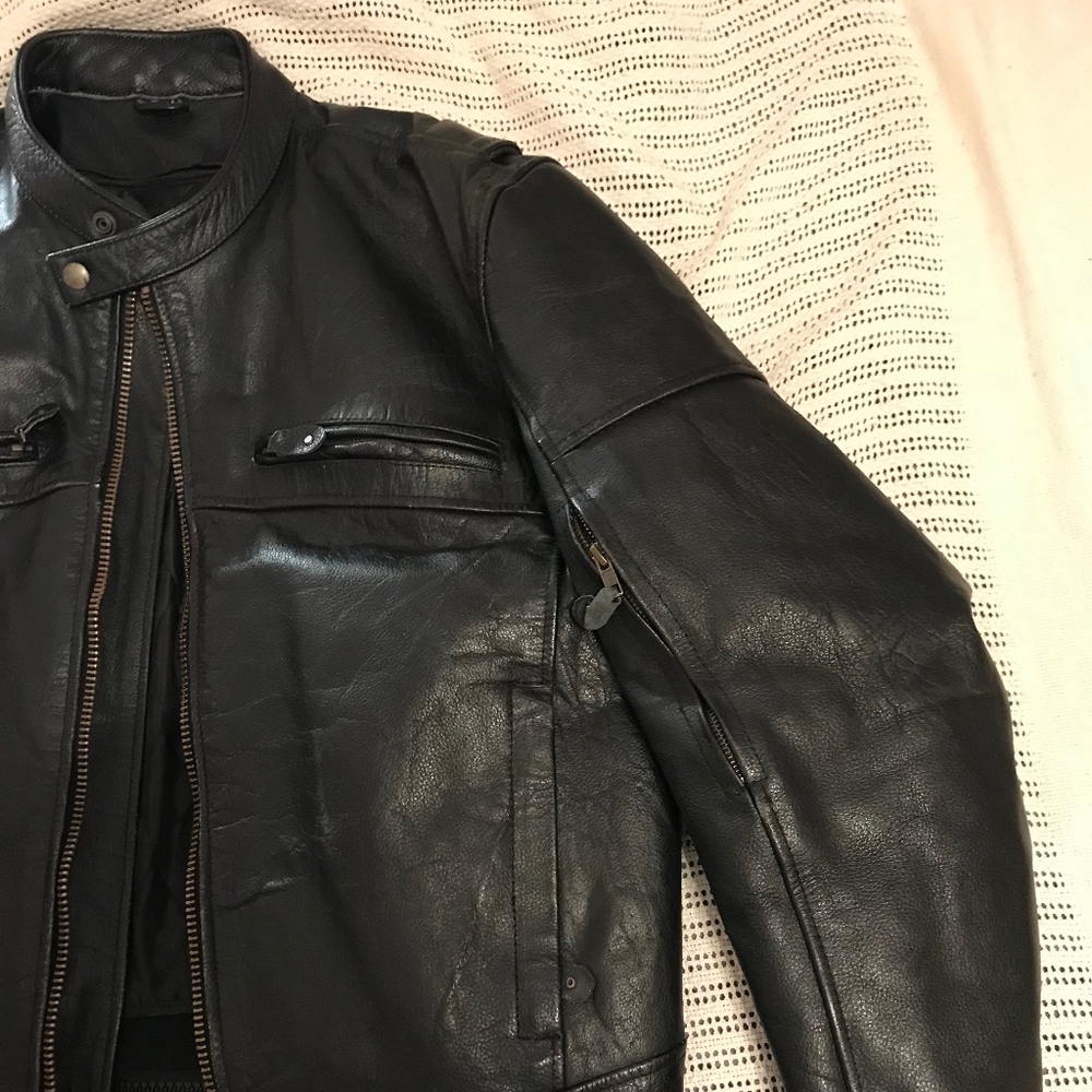 Xelement Black Leather Racing Jacket